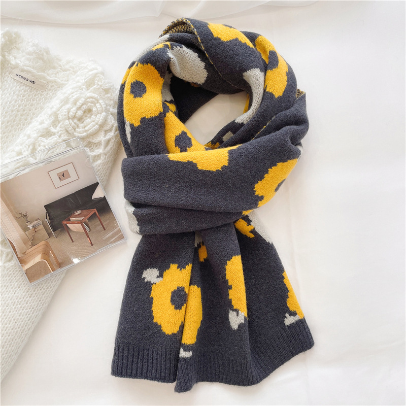 Flowers Knitted Scarf