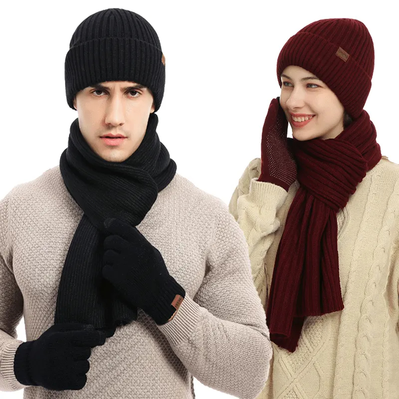 Ensemble d'écharpes, de bonnets et de gants chauds personnalisés-14