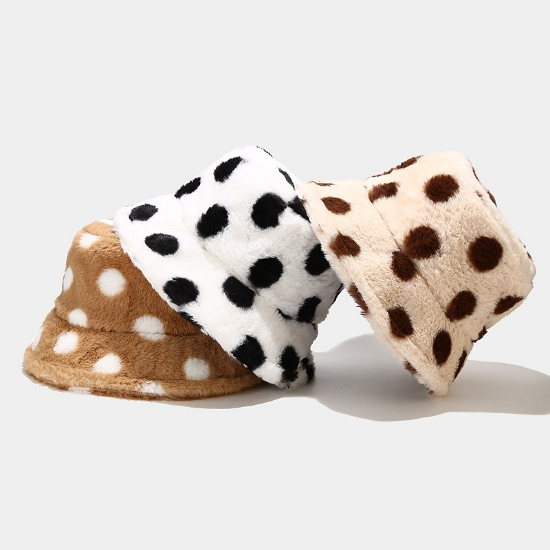 dotted winter bucket hats