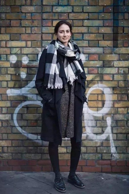 Confident & slick look for scarf and coat