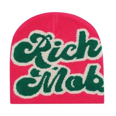 Jacquard Letter Cuffless Beanie Hats CSB01 (1)