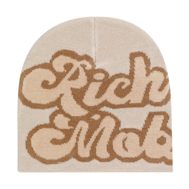 Jacquard Letter Cuffless Beanie Hats CSB01 (2)