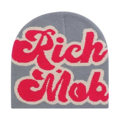 Jacquard Letter Cuffless Beanie Hats CSB01 (3)