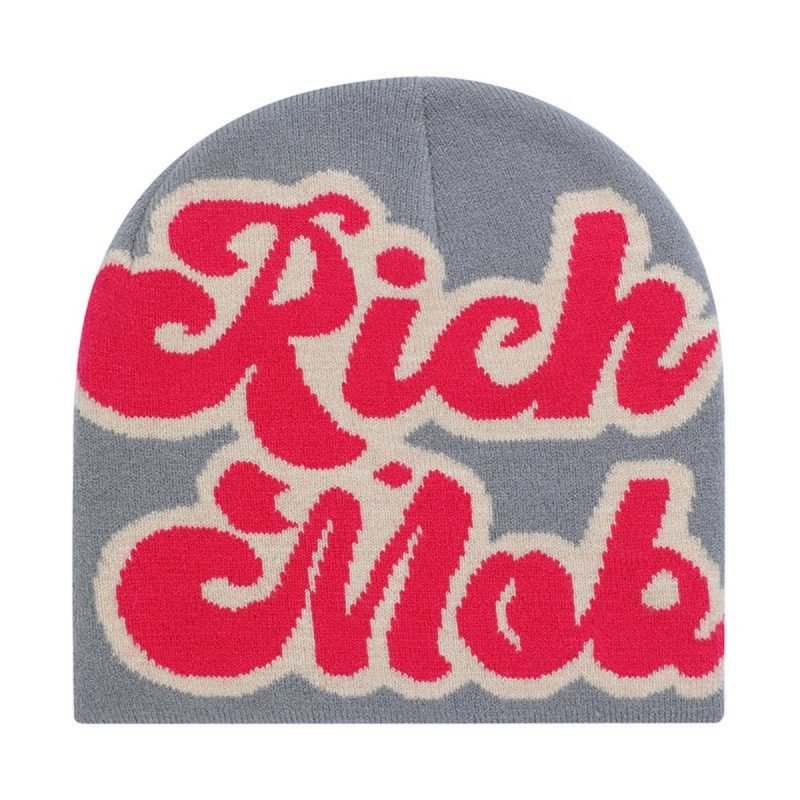 Jacquard Letter Cuffless Beanie Hats CSB01 (3)