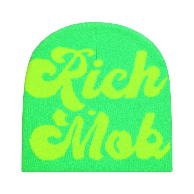Jacquard Letter Cuffless Beanie Hats CSB01 (4)