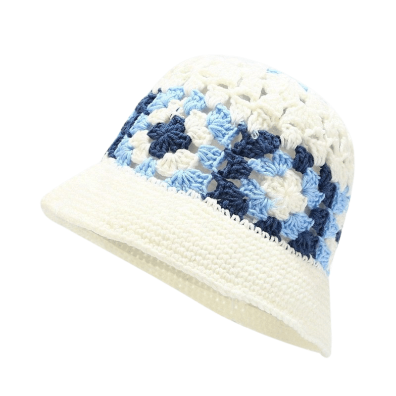 Crochet Knit Retro Winter Bucket Hat KB01 (1)