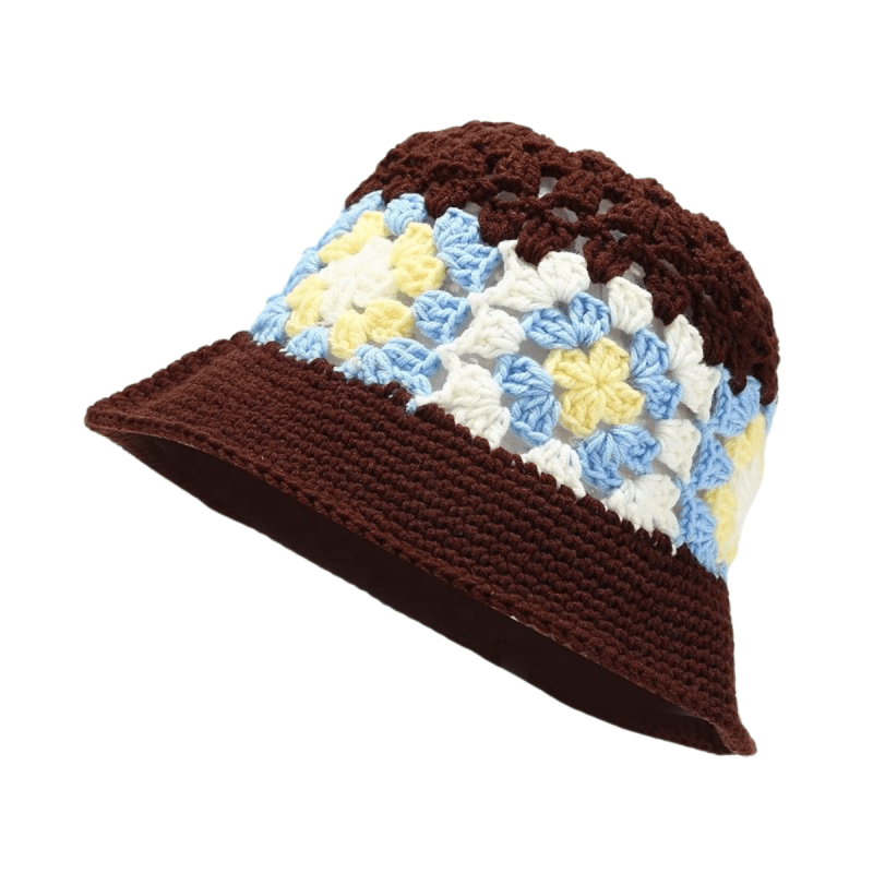 Crochet Knit Retro Winter Bucket Hat KB01 (6)
