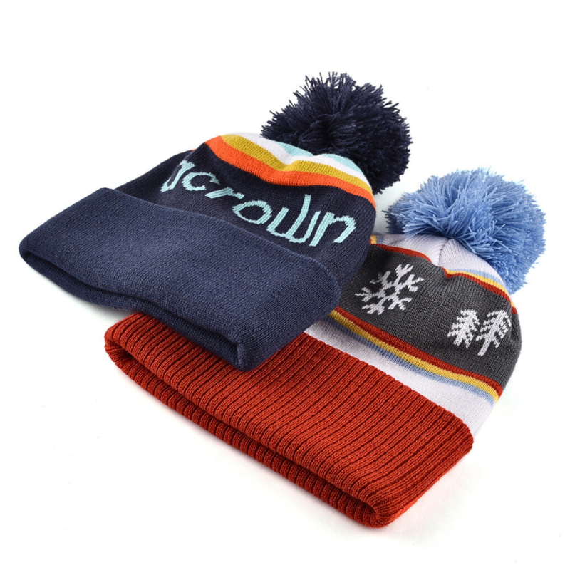 Jacquard Pattern Pompom Beanies KN20112506 (3)