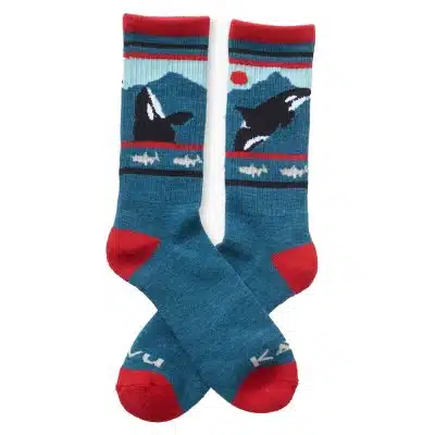 Orca oder Patchwork gerippte Crew-Socken WAS01