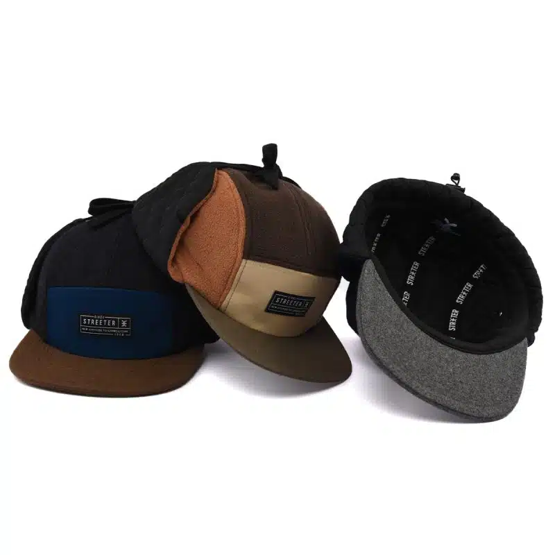 Casquettes d'hiver à 5 panneaux avec oreillettes SFA-210425-1 (9)
