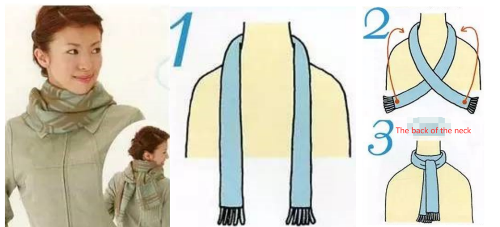 8.Double-Layer Wrap( Knot at the Back of the Neck)