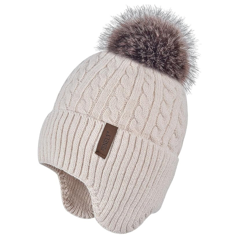 Cashmere Pompom Earflap Beanies We2014-01 (1)
