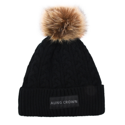 Custom Woven Patch Pompom Beanie PB-F0003 (1)