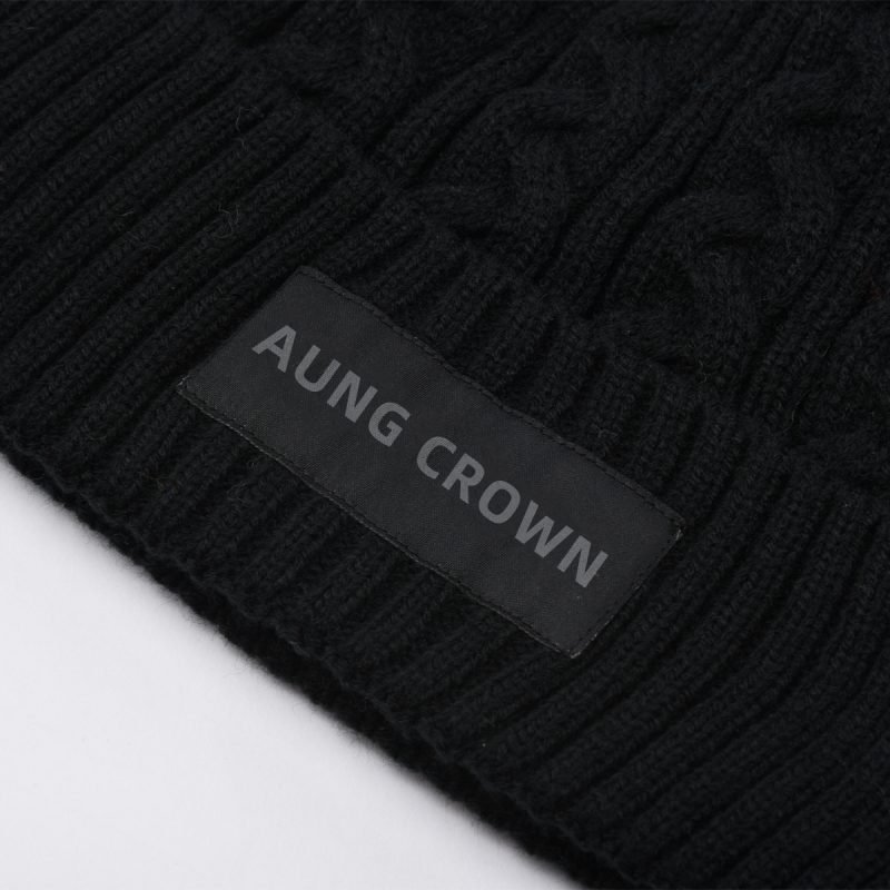 Custom Woven Patch Pompom Beanie PB-F0003 (3)