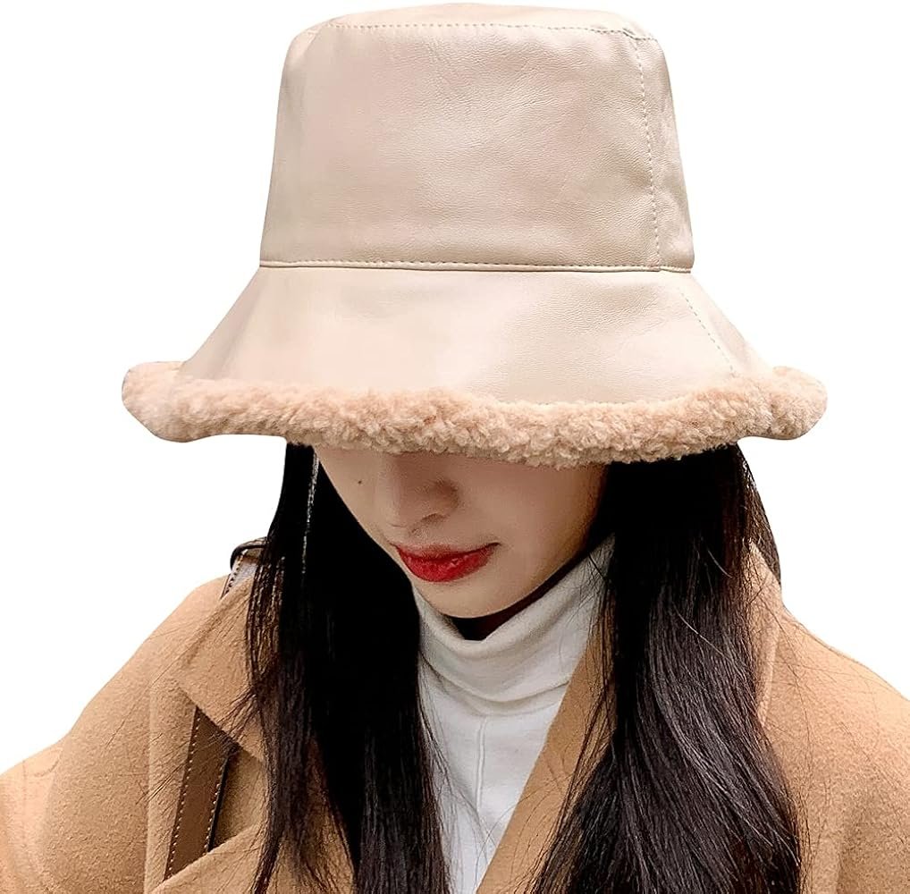 Leather-winter-bucket-hat