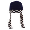 Patchwork Knit Lattice Long-Earflap Beanies We 2410-06 (4)
