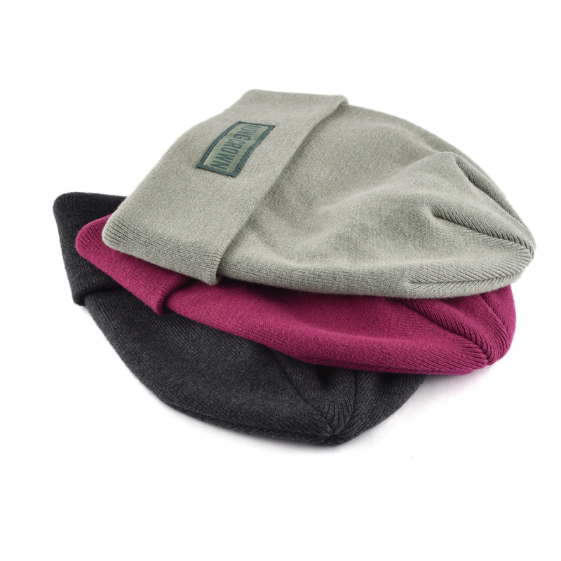 Plain Woven Patch Cuffed Beanies KN2011301 (5)