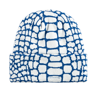 Two-Tone Jacquard Knit Cuffed Beanies BB-231017-5 (1)
