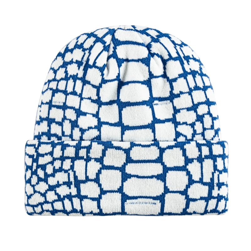 Two-Tone Jacquard Knit Cuffed Beanies BB-231017-5 (1)