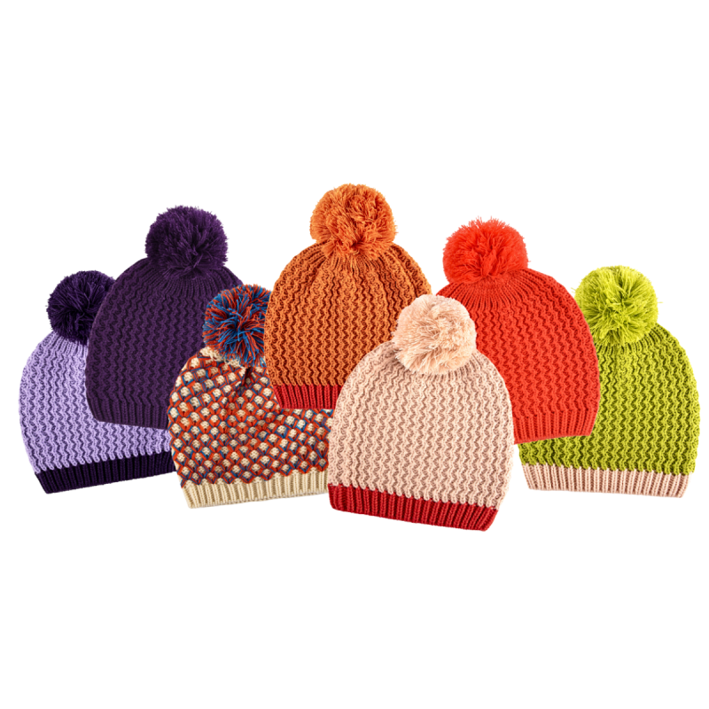 Two-TonePlain Pompom Beanies SFA-230829-12 (6)