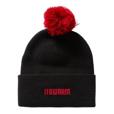 Two-tone Embroidered Pompom Beanies Wb2410-20 (1)
