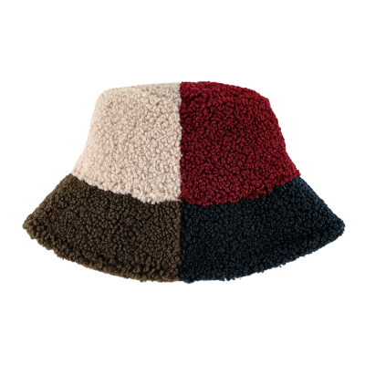 Winter Patchwork Plush Bucket Hat Wwbh2410-01 (2)
