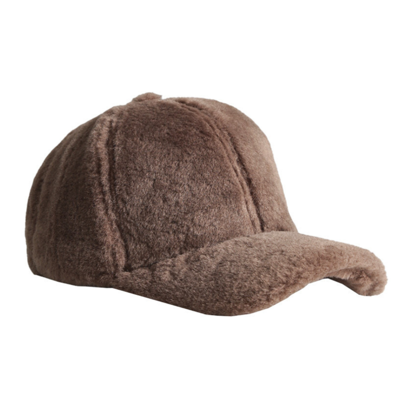 Winter Warm Plain Plush Baseball Caps Ww2410-03 (1)