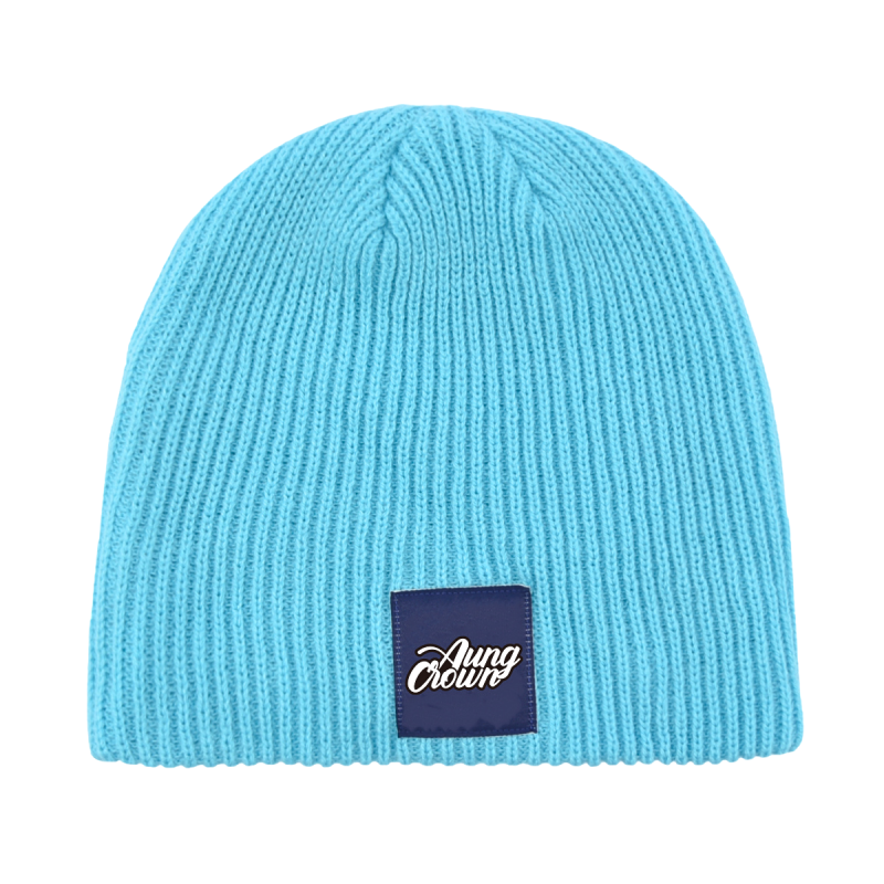 Woven Label Knit Cuffless Beanies PB-FC0002 (1)