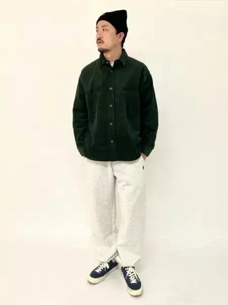 Beanie + Corduroy Shirt