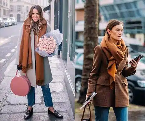 Coats + Caramel Scarves