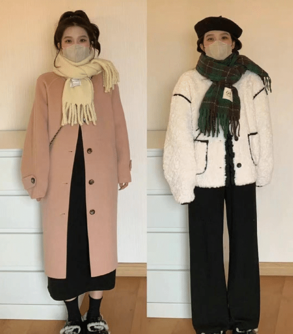 Lamb Wool Coats + Wide-Leg Pants