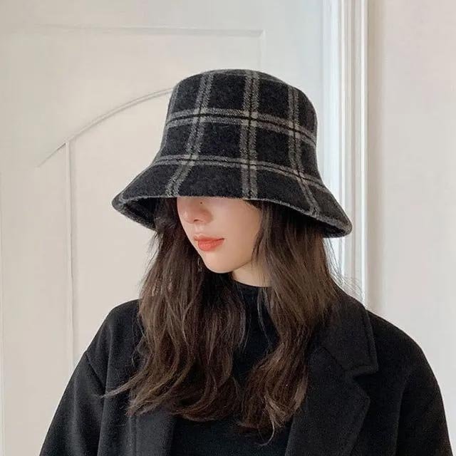Plaid Wool Bucket Hat