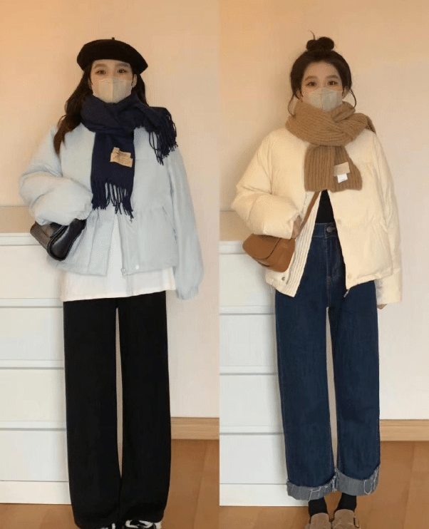 Puffer Coats + Wide-Leg Pants