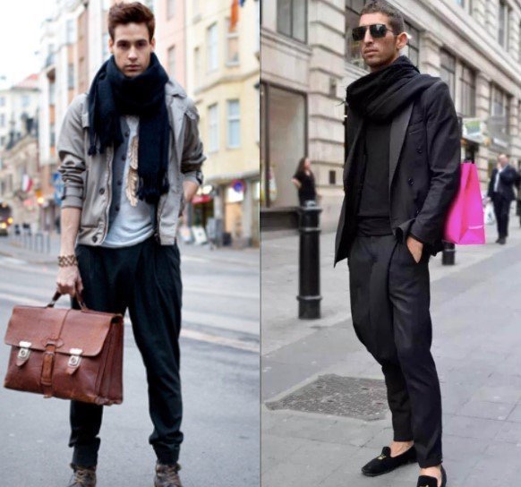 Style in the same color of the scarf and bottom outfits