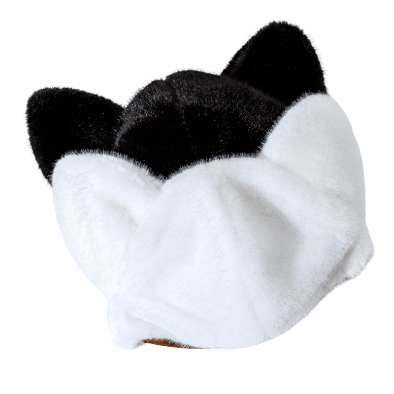 BlackWhite Cute Ears Warm Bucket Hats Wwbh2410-010 (1)