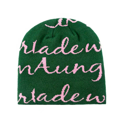 Color Contrast Jacquard Cuffless Beanies SFA-220923-10 (2)