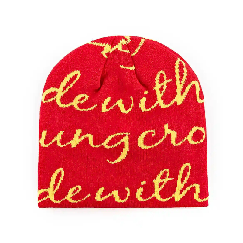 Color Contrast Jacquard Cuffless Beanies SFA-220923-10 (4)