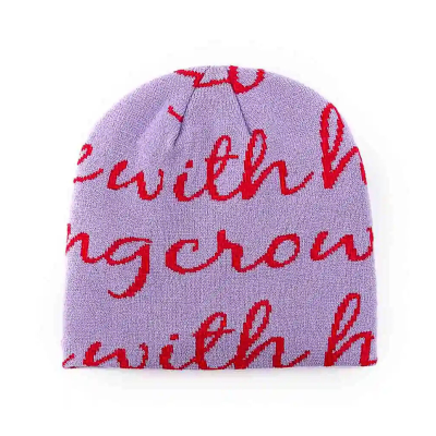 Color Contrast Jacquard Cuffless Beanies SFA-220923-10 (5)