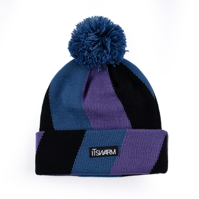 Color-Contrast Woven Label Pompom Beanies SFG-210409-1 (2)