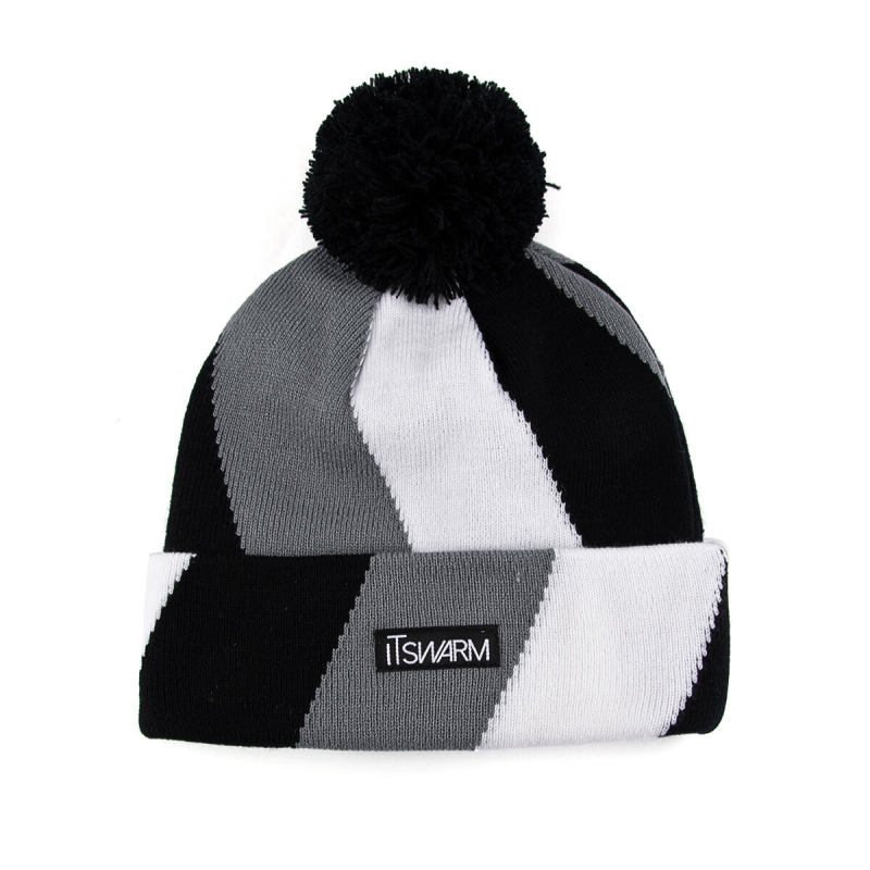 Color-Contrast Woven Label Pompom Beanies SFG-210409-1 (3)
