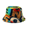 Colorful Jacquard Faux Fur Bucket Hats Wwbh2410-03 (1)
