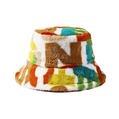 Colorful Jacquard Faux Fur Bucket Hats Wwbh2410-03 (4)