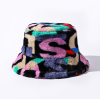 Colorful Jacquard Faux Fur Bucket Hats Wwbh2410-03 (5)
