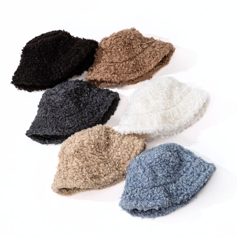 Custom Plain Faux Fur Winter Bucket Hats Wwbh2410-09 (7)