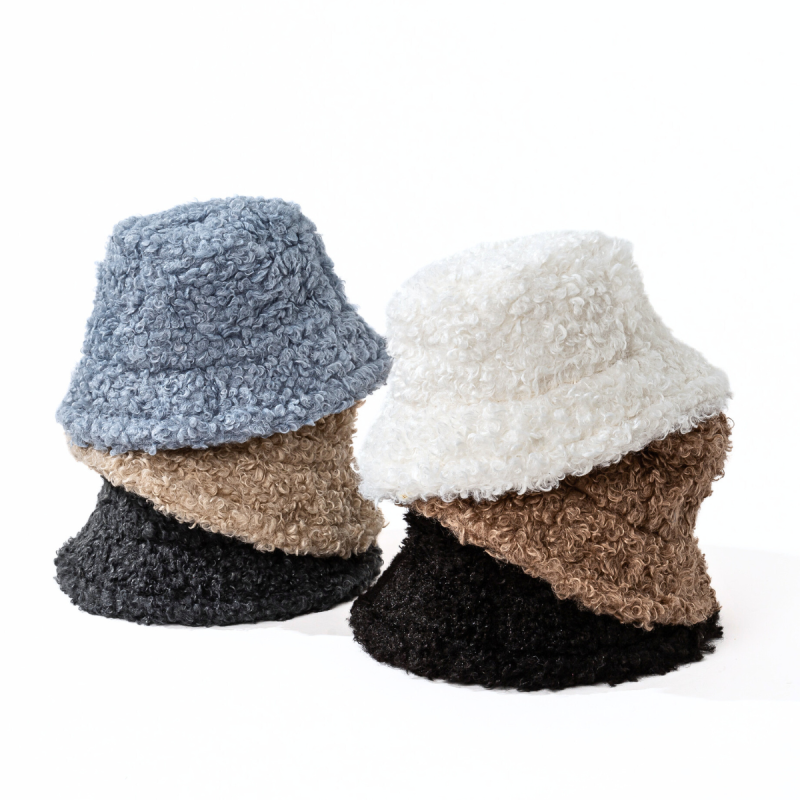 Custom Plain Faux Fur Winter Bucket Hats Wwbh2410-09 (8)