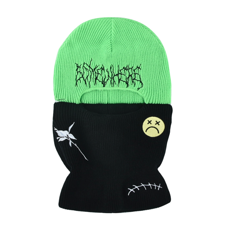 Embroidered Full-Cover One-Hole Knit Balaclava BM-230915-01 (5)