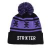 Embroidered Jacquard Knitted Pompom Beanie KN2101251 (1)