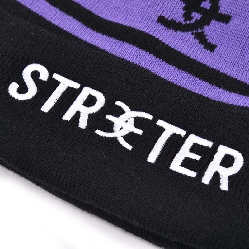 Embroidered Jacquard Knitted Pompom Beanie KN2101251 (3)