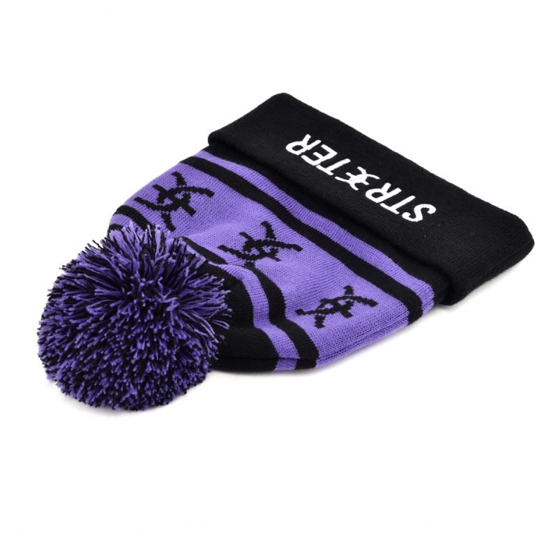 Embroidered Jacquard Knitted Pompom Beanie KN2101251 (4)