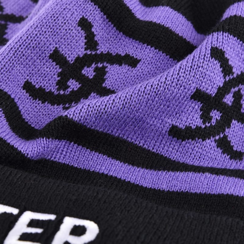 Embroidered Jacquard Knitted Pompom Beanie KN2101251 (6)